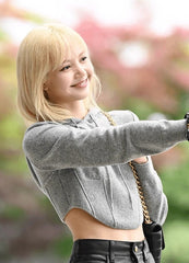 Lisa Grey Crop Hoodie