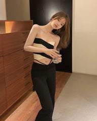 Liz Stripe Tube Crop Top