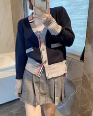 Jisung Navy Detail Cardigan