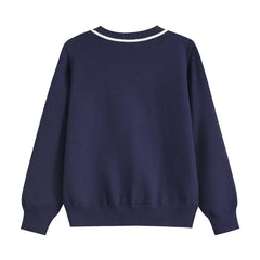 Jin Navy Lined V-Neck Cardigan