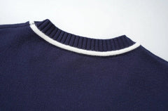Jin Navy Lined V-Neck Cardigan