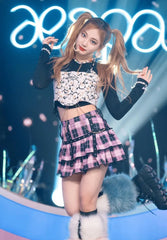 Ningning Lilac Plaid Skirt