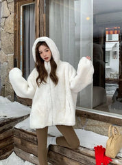 Jisung Plush Hooded Jacket