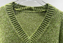 RM Olive V-Neck Knit Sweater