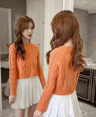 Suga Tangerine Knot-Pattern Sweater