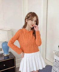 Suga Tangerine Knot-Pattern Sweater