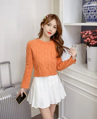Suga Tangerine Knot-Pattern Sweater