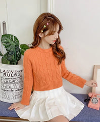 Suga Tangerine Knot-Pattern Sweater