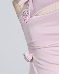 Rei Pink Floral Cut-Out Dress
