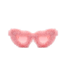 Seungmin Pink Heart Fur Sunglasses