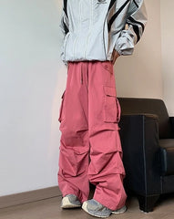 Iroha Pink Side Pleats Cargo Pants