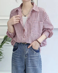 Yeji Pink Stripe Button-Down Shirt