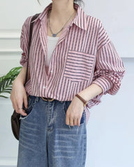 Yeji Pink Stripe Button-Down Shirt