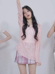 Ahyeon Blush Sheer Sweater