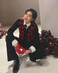Hyunjin Red Leather Gloves