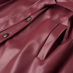 Lisa Faux Leather Trench Coat