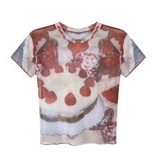 Hanni Red Strawberry Cake Tee