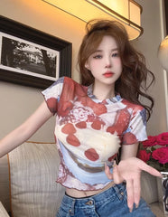 Hanni Red Strawberry Cake Tee