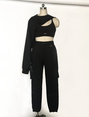 Rose Black Sports Bra