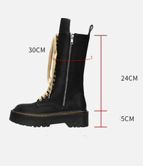 Rose Combat Lace-Up Boots
