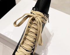 Rose Combat Lace-Up Boots