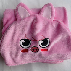 SKZoo™ Hooded Flannel Blanket Cartoon Cape Shawl