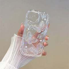 Pearl Butterfly Glitter Case