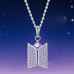 CrystalVibe™ Purple Silver Zircon Pendant Necklace