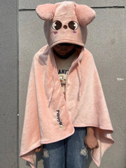 SKZoo™ Hooded Flannel Blanket Cartoon Cape Shawl