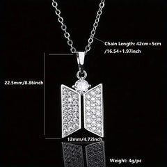 CrystalVibe™ Purple Silver Zircon Pendant Necklace