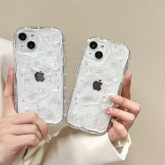 Pearl Butterfly Glitter Case