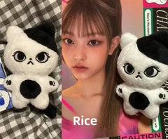 NewJeans Danielle Inspired Black & White Cat Doll Keychain