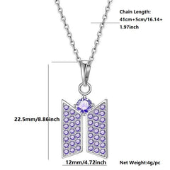 CrystalVibe™ Purple Silver Zircon Pendant Necklace