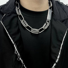 Taehyung Silver Double-Link Chain Choker