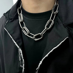 Taehyung Silver Double-Link Chain Choker