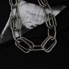 Taehyung Silver Double-Link Chain Choker