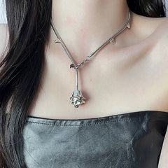 Liz Silver Rose Necklace