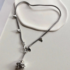 Liz Silver Rose Necklace