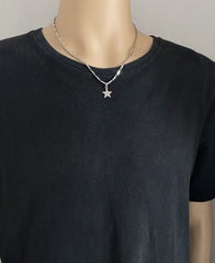 Winter Silver Star Pendant Necklace