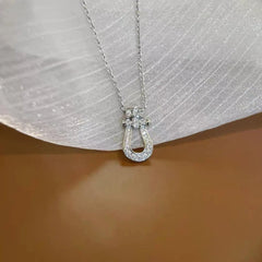 Jin Silver U-Pendant Crystal Necklace