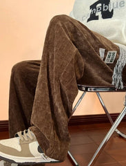Suga Mocha Checkered Corduroy Pants