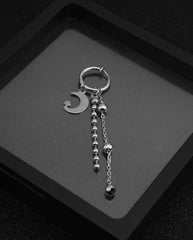 Suga Silver Crescent Moon Earring