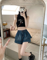 Sullyoon Layered Denim Skorts