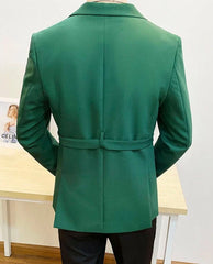 Sunghoon Noir Belted Suit Jacket