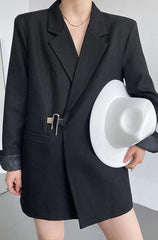 Taehyung Asymmetric Padlock Suit Jacket