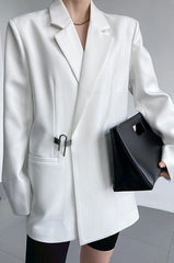 Taehyung Asymmetric Padlock Suit Jacket