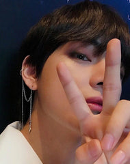 Taehyung Silver Double-Buckle Earring