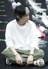 Taehyung Olive Loose Drawstring Cargo Pants