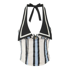 Julie Striped Halter Top