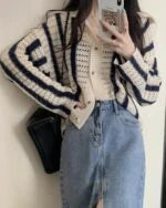 Hyunjin Striped Knot Cardigan